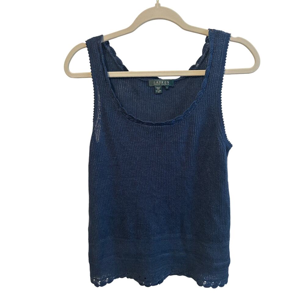 Lauren Ralph Lauren Navy Blue Knit Tank Top – Size S